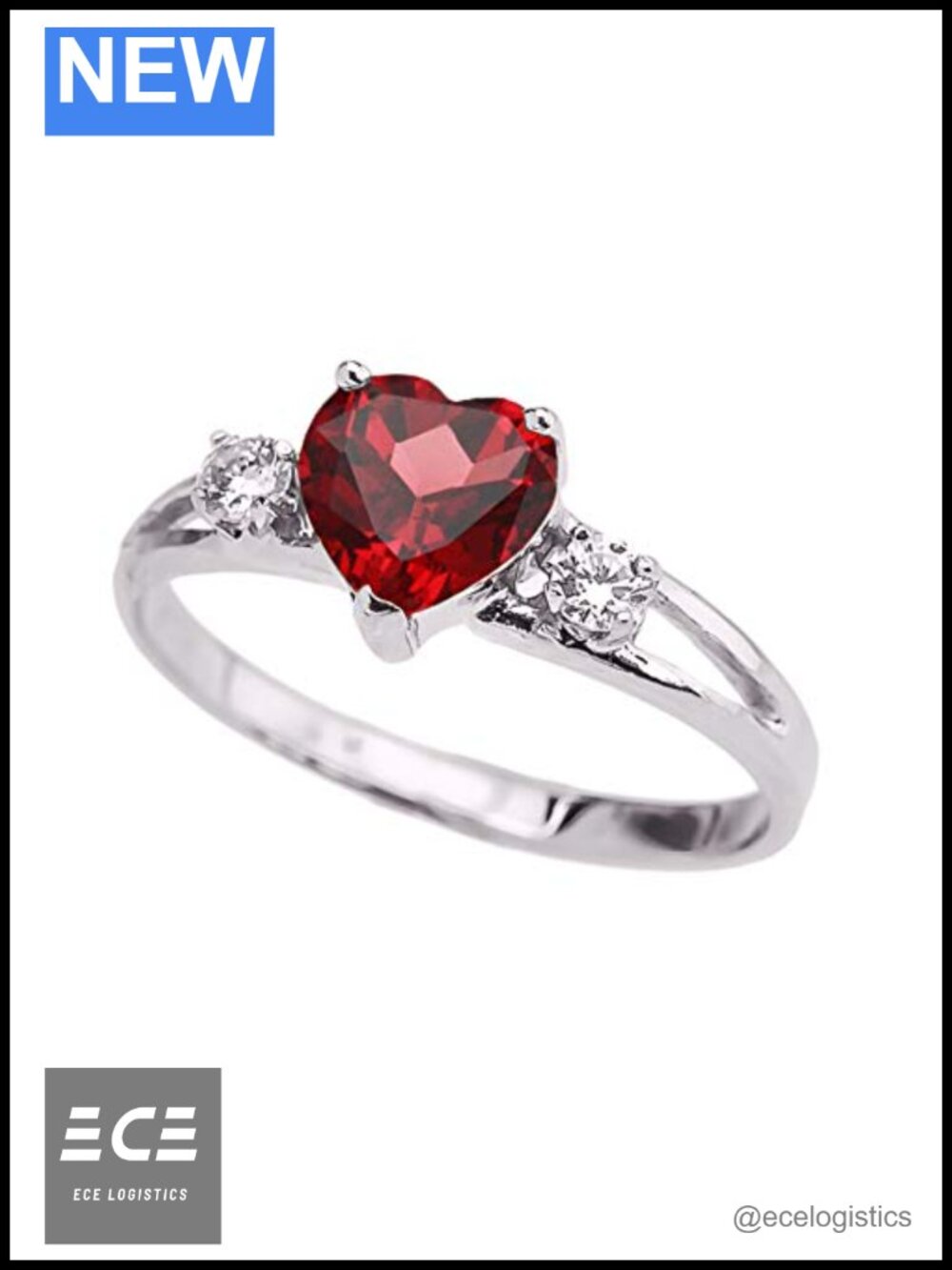 Sterling Silver CZ Heart Promise Ring Size 6 Proposal